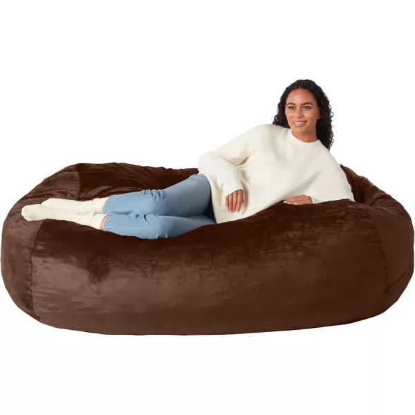 imageAmazon Basics Extra Large Bean Bag Chair Lounger 3 ft Memory Foam Filled Microfiber Cover Solid BlackBrown