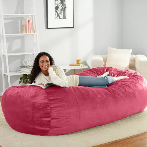 imageAmazon Basics Extra Large Bean Bag Chair Lounger 3 ft Memory Foam Filled Microfiber Cover Solid BlackPink