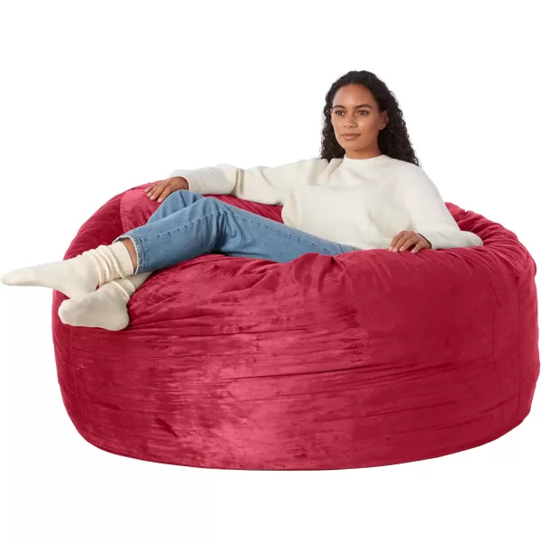 imageAmazon Basics Extra Large Bean Bag Chair Lounger 3 ft Memory Foam Filled Microfiber Cover Solid BlackPink