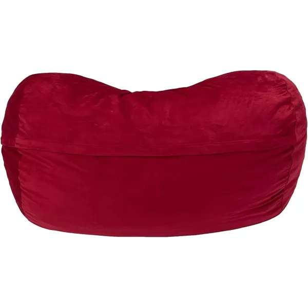 imageAmazon Basics Extra Large Bean Bag Chair Lounger 3 ft Memory Foam Filled Microfiber Cover Solid BlackRed