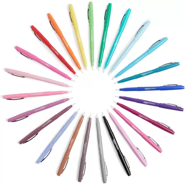 imageAmazon Basics Felt Tip Marker Pens 12Pack Assorted ColorsBlack