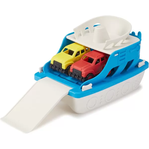imageAmazon Basics Ferry Boat with 2 Mini Cars Bathtub Toy for Kids Ages 2 and Up Blue Small