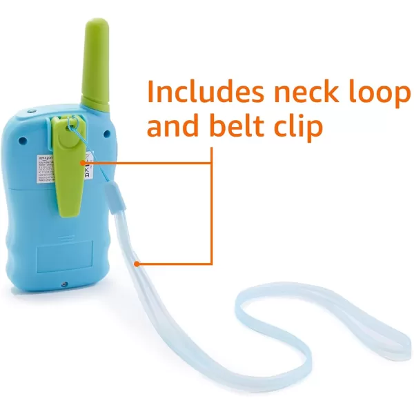 imageAmazon Basics Kids Walkie Talkie Set Range Extending Set of 2 for Camping or Birthday Toys Green and BlueGreen and Blue