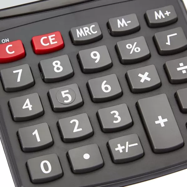 imageAmazon Basics LCD 8Digit Desktop Calculator 1 Pack Small BlackBlack