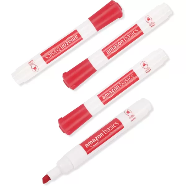 imageAmazon Basics LowOdor Chisel Tip Dry Erase White Board Markers 12Pack RedRed