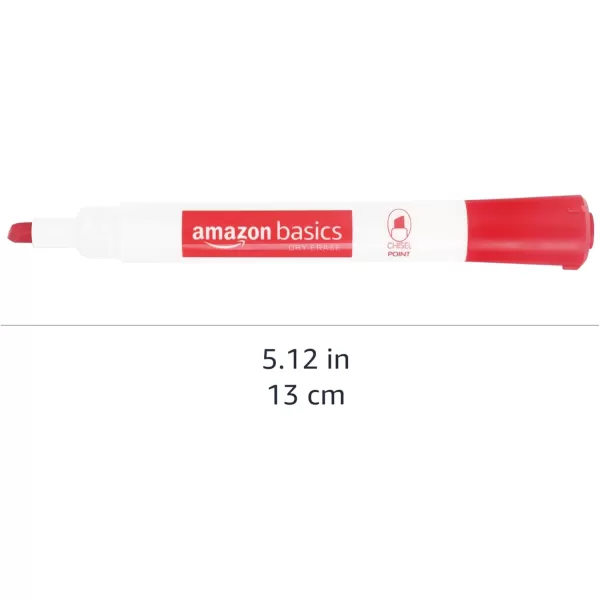 imageAmazon Basics LowOdor Chisel Tip Dry Erase White Board Markers 12Pack RedRed