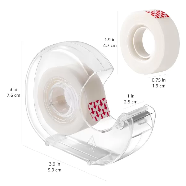 imageAmazon Basics Matte Finish Tape with Dispenser and Refills 34quot x 650quot18 yds1 Pack1 CountPack of 1