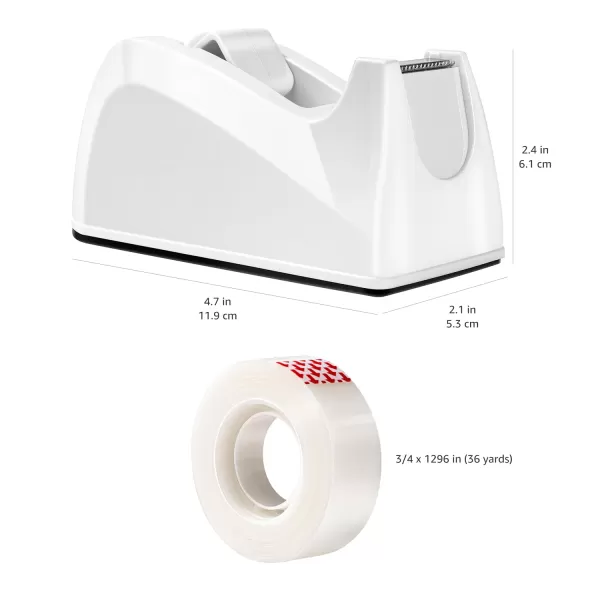 imageAmazon Basics Matte Finish Tape with Dispenser and Refills 34quot x 650quot18 yds1 Pack16 Count Pack of 1