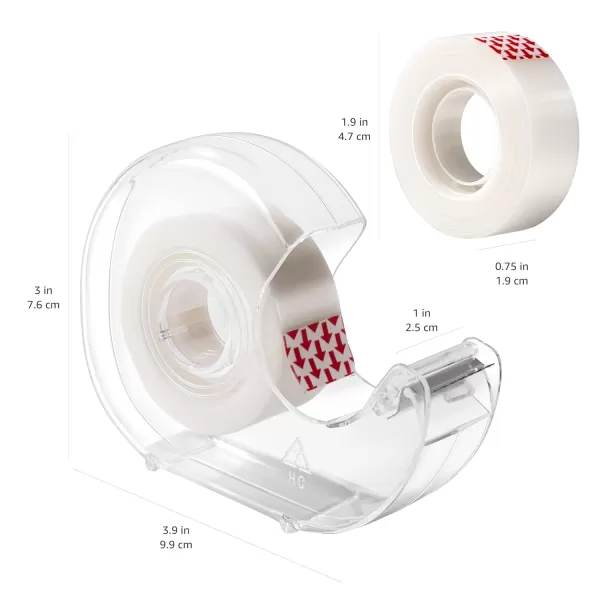 imageAmazon Basics Matte Finish Tape with Dispenser and Refills 34quot x 650quot18 yds1 Pack6 Count Pack of 1