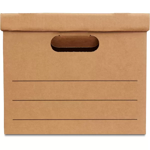 imageAmazon Basics Medium Cardboard Moving Boxes with Lid and Handles 10 Pack Brown 19 x 145 x 155 inchesBrown