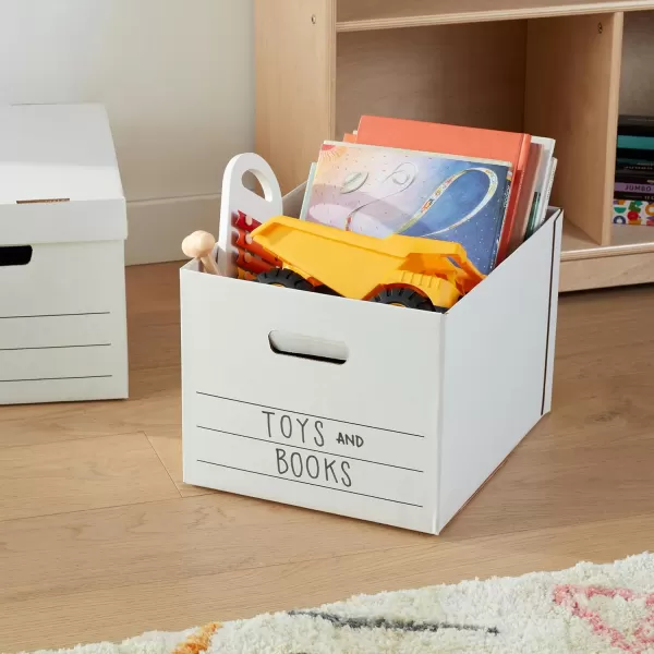 imageAmazon Basics Medium Duty StorageFiling Boxes With Lid and Handles LegalLetter Size 12Pack White 162quot L x 125quot W x 105quot H20Pack