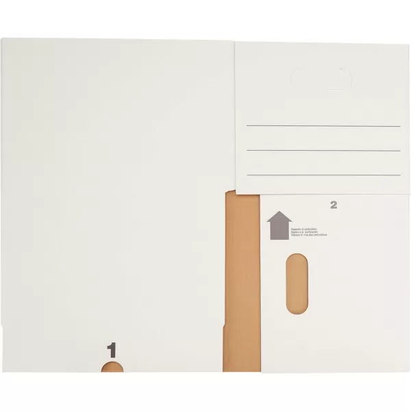 imageAmazon Basics Medium Duty StorageFiling Boxes With Lid and Handles LegalLetter Size 12Pack White 162quot L x 125quot W x 105quot H20Pack