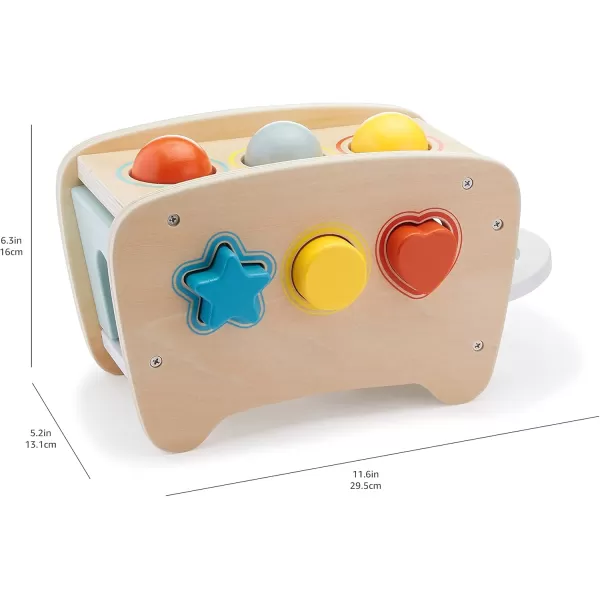 imageAmazon Basics Musical Pounding Bench With Xylophone and Shape Sorter ToyKids Gift for Toddlers Age 18M Boy Girl Baby 116 x 52 x 63 inches Multicolor