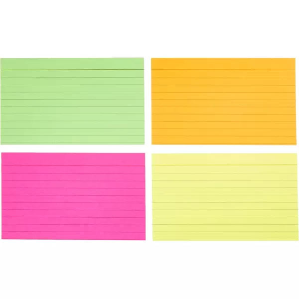 imageAmazon Basics Ruled Index Flash Cards for Studying and Note Taking Assorted Neon Colored 3x5 Inch 300CountAssorted Neon