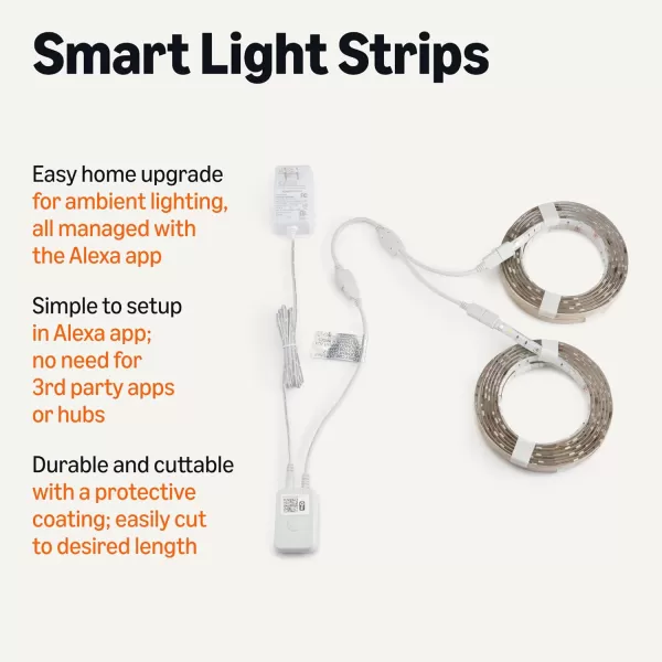 imageAmazon Basics Smart LED Light Strip 328 Feet 2 Rolls of 164 Feet RGB  Tunable White Works with Alexa Only 24 GHz WiFi No Hub Required328 Feet