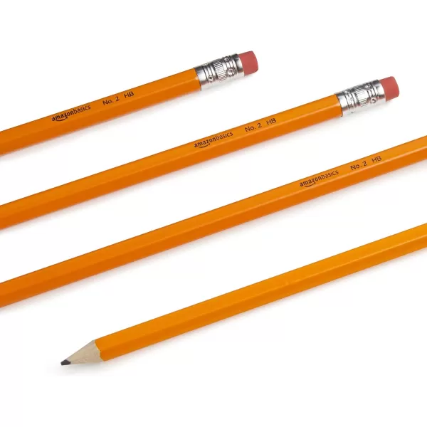 imageAmazon Basics WoodCased 2 Pencils Presharpened HB Lead Bulk Box 150 Count Yellow150 Count Pack of 1