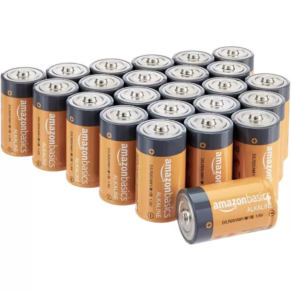 imageAmazon Basics  12 Pack D Cell AllPurpose Alkaline Batteries 5Year Shelf Life 96 Count 8 Packs of 1296 Count  4 Packs of 24