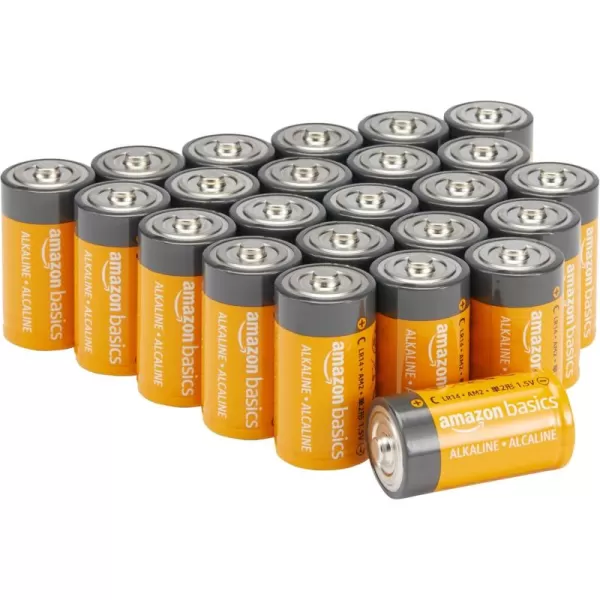 imageAmazon Basics 12Pack C Cell Alkaline AllPurpose Batteries 15 Volt 5Year Shelf Life24 Count CLR14