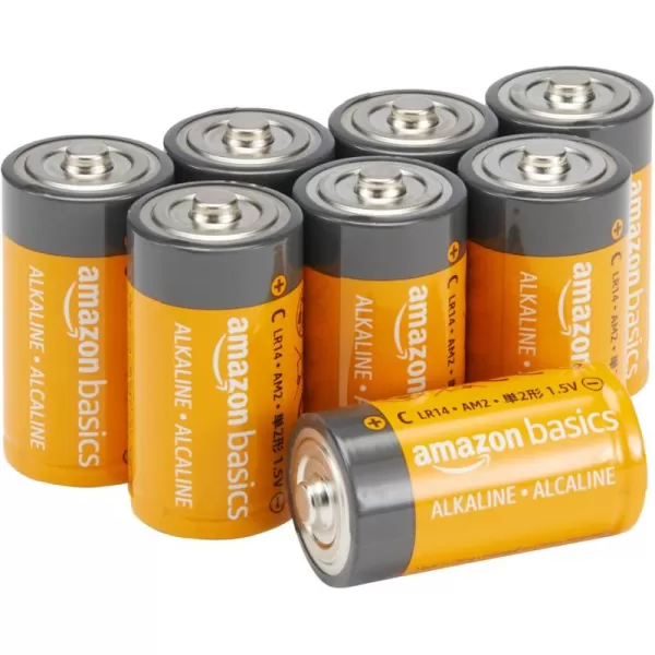 imageAmazon Basics 12Pack C Cell Alkaline AllPurpose Batteries 15 Volt 5Year Shelf Life8 Count CLR14