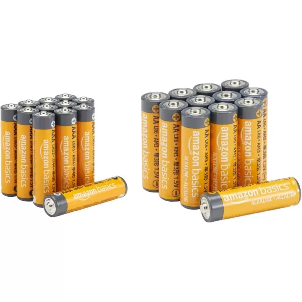 imageAmazon Basics 24 Count AA ampamp AAA HighPerformance Alkaline Batteries Value Pack  12 Double AA Batteries and 12 Triple AAA Batteries24 Count Pack of 1
