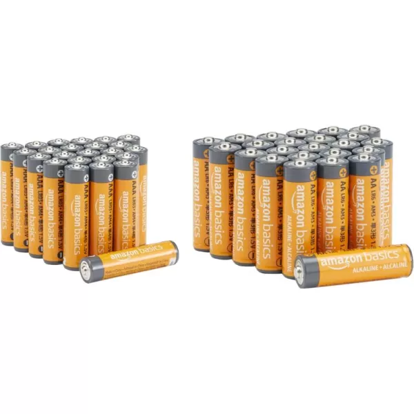 imageAmazon Basics 24 Count AA ampamp AAA HighPerformance Alkaline Batteries Value Pack  12 Double AA Batteries and 12 Triple AAA Batteries48 Count Pack of 1