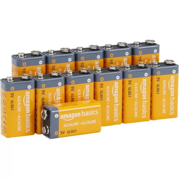 imageAmazon Basics 24 Pack 9 Volt Performance AllPurpose Alkaline Batteries 5Year Shelf Life Easy to Open Value Pack12 Count 9V6LR61