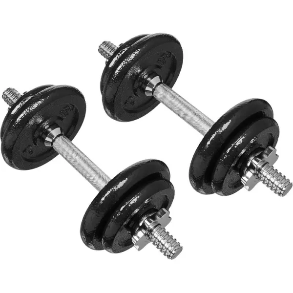 imageAmazon Basics Adjustable Dumbbell Hand Weight Set 38 pounds Black