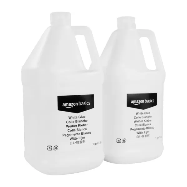 imageAmazon Basics All Purpose Washable School Clear Liquid Glue  Great for Making Slime 1 GallonWhite