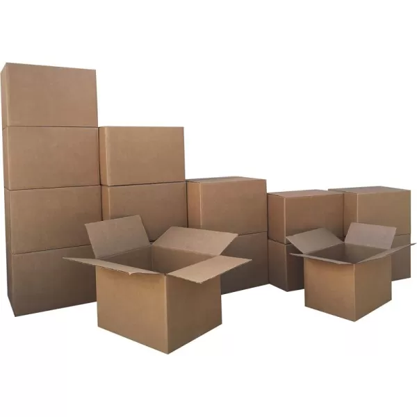 imageAmazon Basics Cardboard Moving Boxes in Small Medium and Large Sizes Assorted Pack of 30 BrownBrown