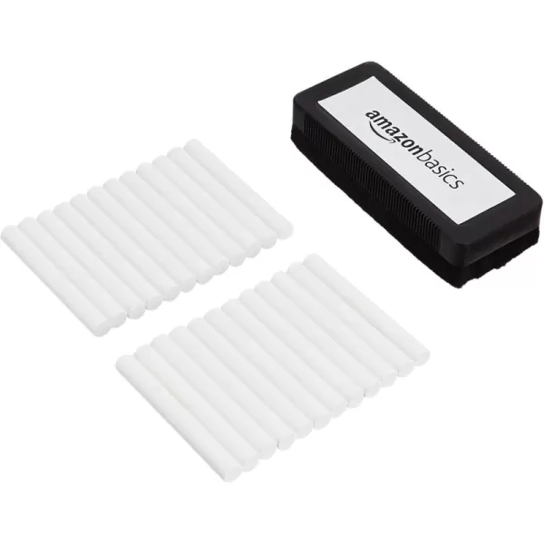imageAmazon Basics Dustless Chalk with Eraser 24 Count Pack of 1 Assortedwhite