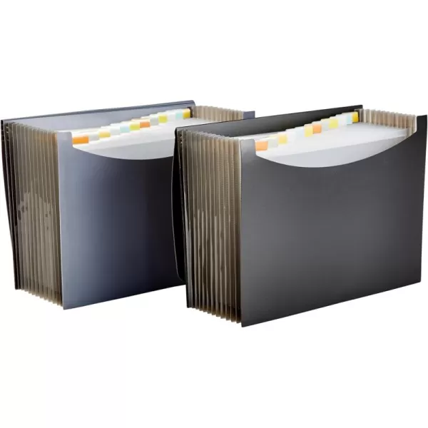 imageAmazon Basics Expanding Organizer File Folder Letter Size  Black 1PackBlack  Gray