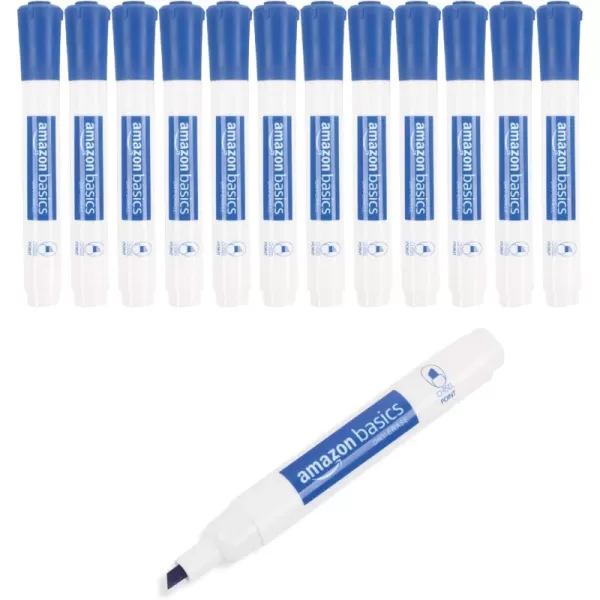 imageAmazon Basics LowOdor Chisel Tip Dry Erase White Board Markers 12Pack RedBlue