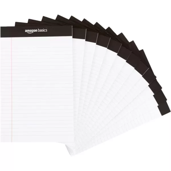 imageAmazon Basics Narrow Ruled 5 x 8Inch Lined Writing Note Pads 6 Count 50 Sheet Pads MulticolorWhite