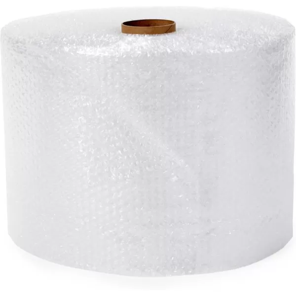 imageAmazon Basics Perforated Bubble Cushioning Wrap Large Clear 516quot 12Inch x 100Foot Long RollClear