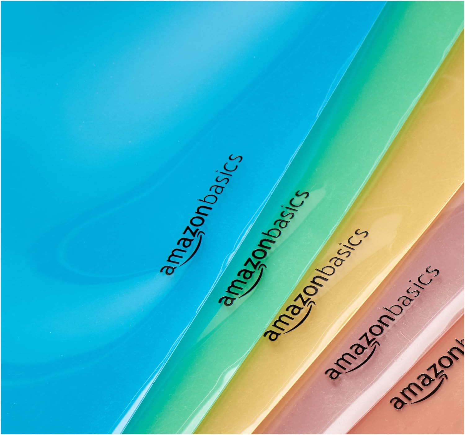 imageAmazon Basics Two Pocket Plastic Dividers Tab Set 5 Count Letter Size Assorted Color 1Pack1 Count