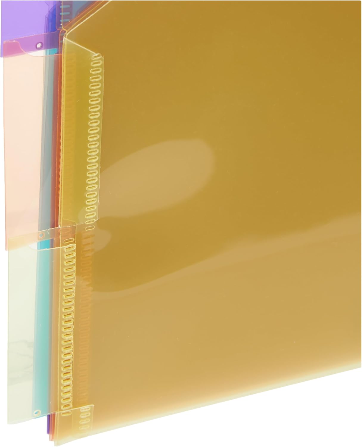 imageAmazon Basics Two Pocket Plastic Dividers Tab Set 5 Count Letter Size Assorted Color 1Pack1 Count
