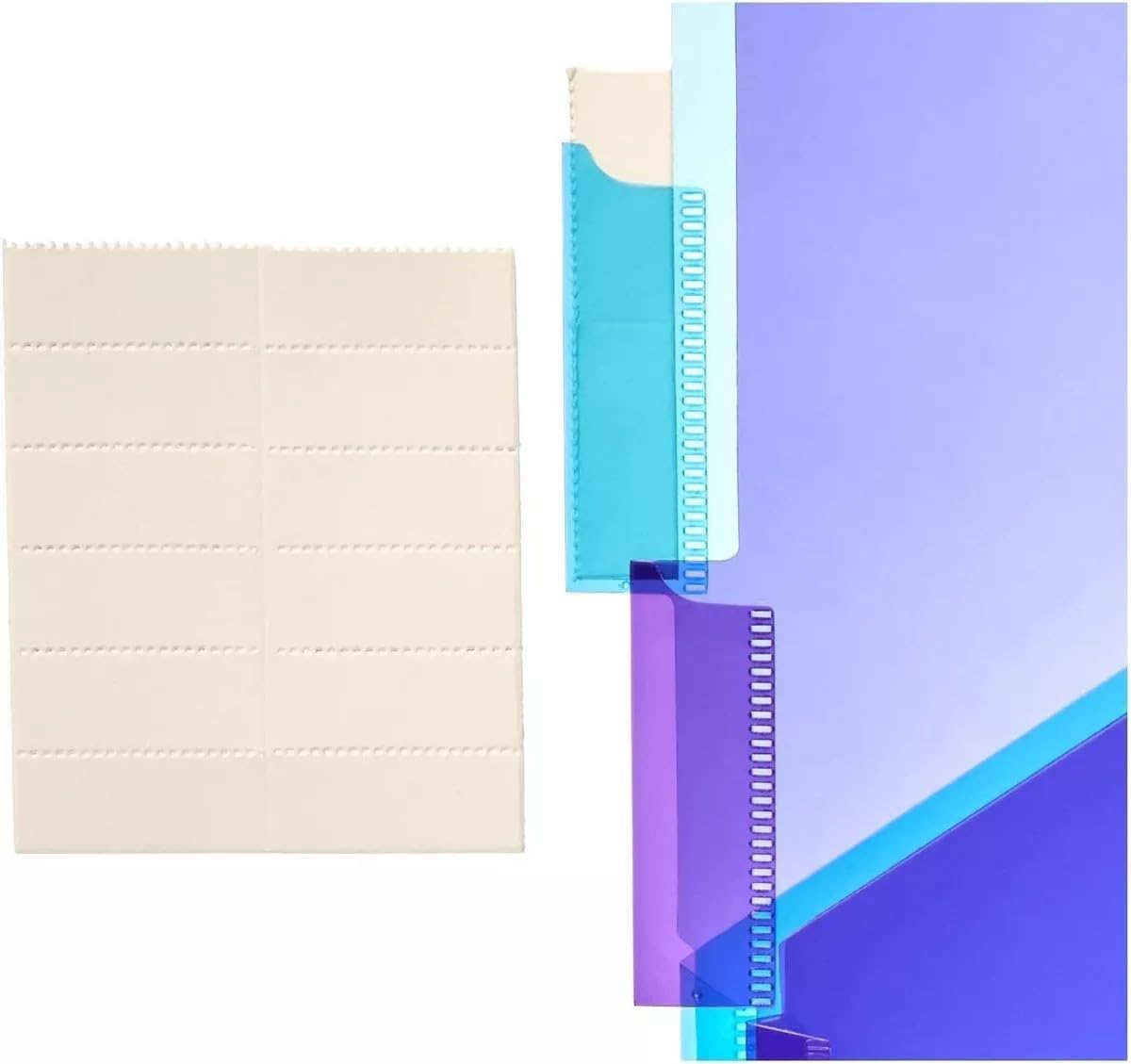 imageAmazon Basics Two Pocket Plastic Dividers Tab Set 5 Count Letter Size Assorted Color 1Pack3 Count
