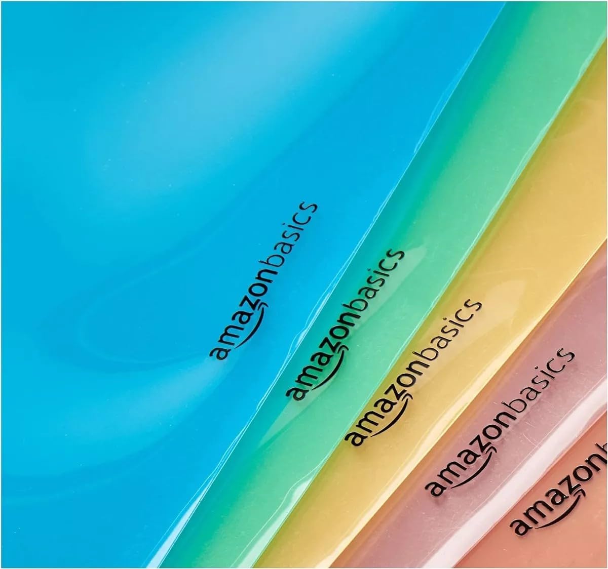 imageAmazon Basics Two Pocket Plastic Dividers Tab Set 5 Count Letter Size Assorted Color 1Pack3 Count