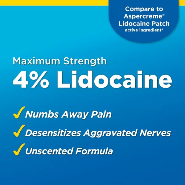 imageAmazon Basic Care Maximum Strength OTC Pain Relief  4 Lidocaine Patch 39 x 55 15Count Box Previously HealthWise15 Count Pack of 1