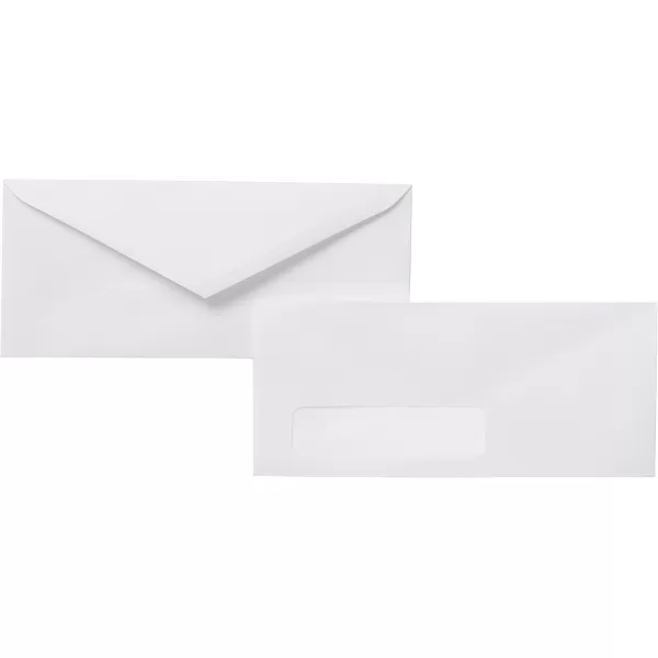 imageAmazon Basics 10 SecurityTinted SelfSeal Business Envelopes with Left Window Peel ampamp Seal Closure  500Pack WhiteNo Tint