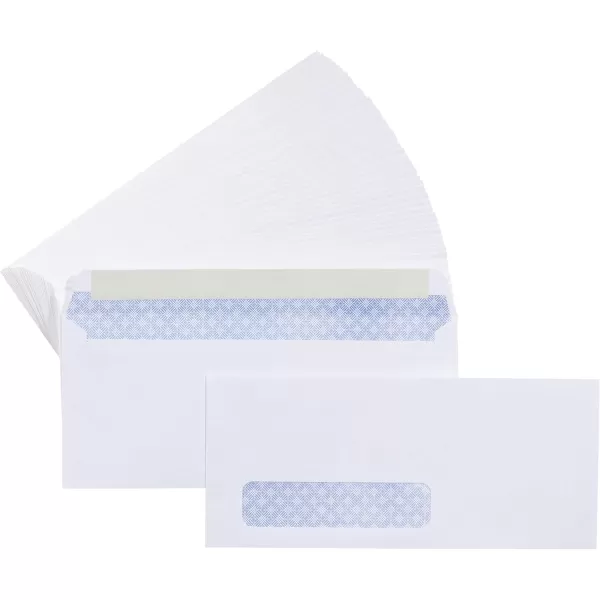 imageAmazon Basics 10 SecurityTinted SelfSeal Business Envelopes with Left Window Peel ampamp Seal Closure  500Pack WhiteTint
