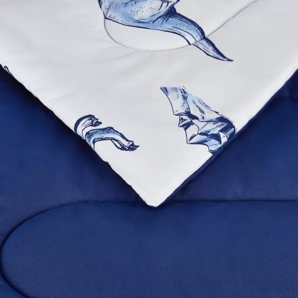 imageAmazon Basics 2 Piece Microfiber Kids Comforter and Pillow Sham Set Toddler Navy SolidDinosaurs