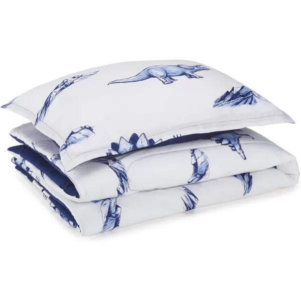 imageAmazon Basics 2 Piece Microfiber Kids Comforter and Pillow Sham Set Toddler Navy SolidDinosaurs