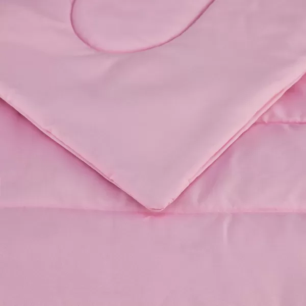 imageAmazon Basics 2 Piece Microfiber Kids Comforter and Pillow Sham Set Toddler Navy SolidPink