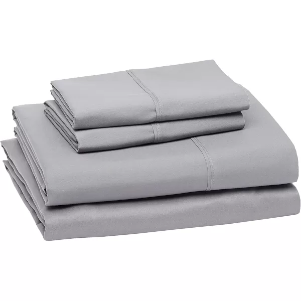 imageAmazon Basics 3 Count Lightweight Super Soft Easy Care Microfiber Bed Sheet Set with 14quot Deep Pockets  Twin Pack of 4 Black SolidDark Gray