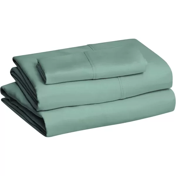 imageAmazon Basics 3 Count Lightweight Super Soft Easy Care Microfiber Bed Sheet Set with 14quot Deep Pockets  Twin Pack of 4 Black SolidEmerald Green