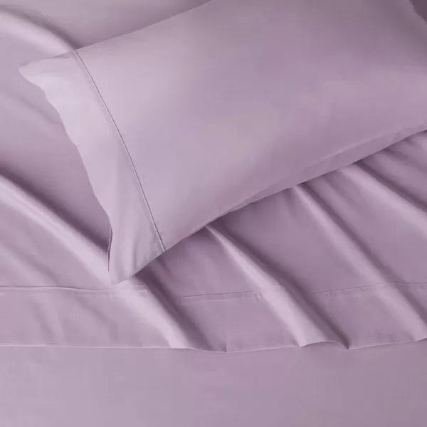 imageAmazon Basics 3 Count Lightweight Super Soft Easy Care Microfiber Bed Sheet Set with 14quot Deep Pockets  Twin Pack of 4 Black SolidFrosted Lavender