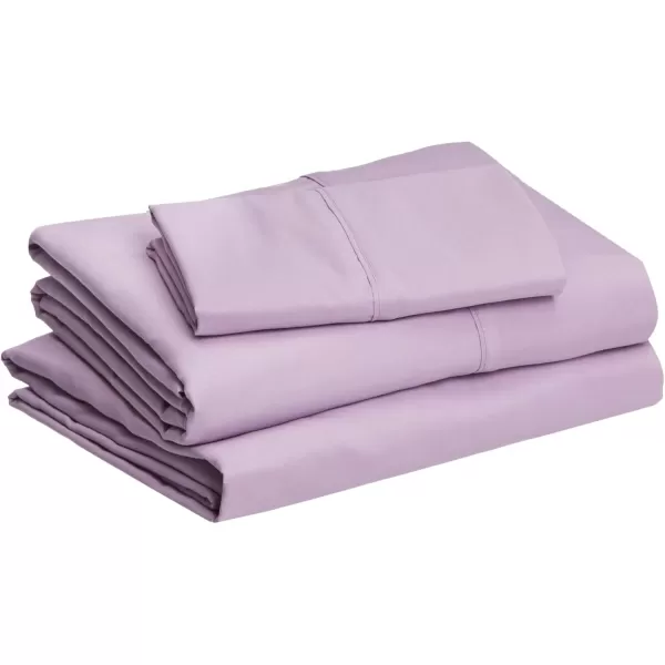 imageAmazon Basics 3 Count Lightweight Super Soft Easy Care Microfiber Bed Sheet Set with 14quot Deep Pockets  Twin Pack of 4 Black SolidFrosted Lavender