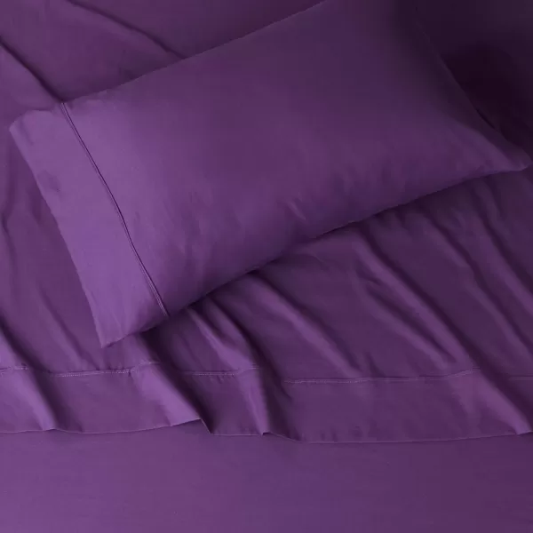 imageAmazon Basics 3 Count Lightweight Super Soft Easy Care Microfiber Bed Sheet Set with 14quot Deep Pockets  Twin Pack of 4 Black SolidPlum
