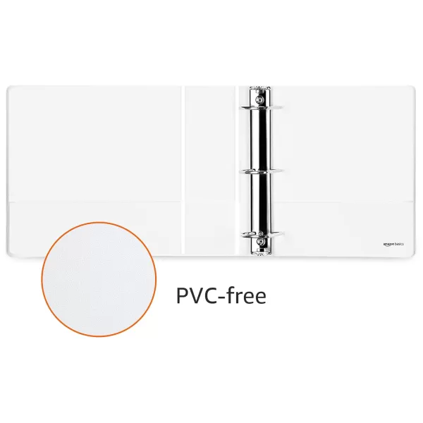 imageAmazon Basics 3 Ring Binders 3 Inch 2 Pack DRing Organizer for School Home Office White2Pack